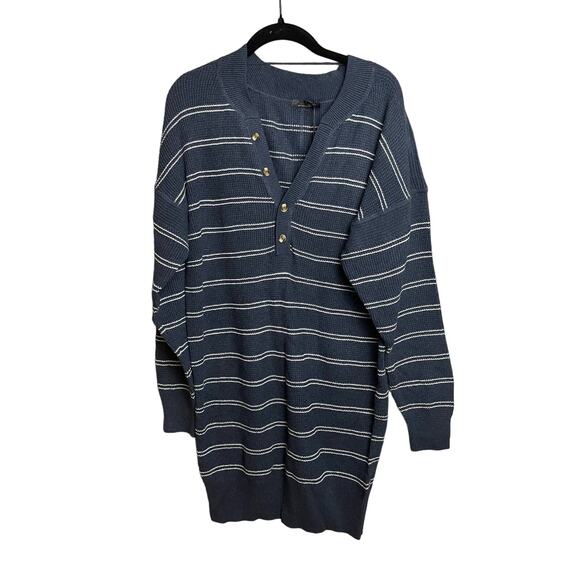 prAna Milani Henley Dress in Nautical‎ Stripe Size Medium NWT - Picture 2 of 9